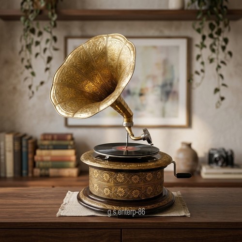 Grammofono vintage ottone - grammofono, 78