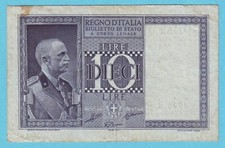 10 Lira Lire of 1938 P 25b
