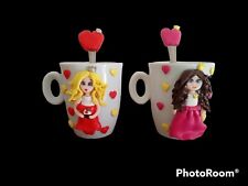Tazze da latte tazzine Mug 2 PZ . Principesse più cucchiaini. 