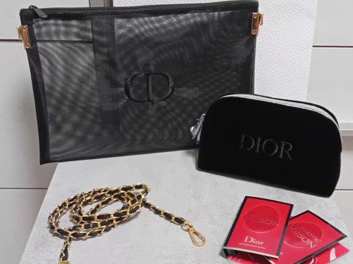 Trousse dior trasparente nera - trousse,