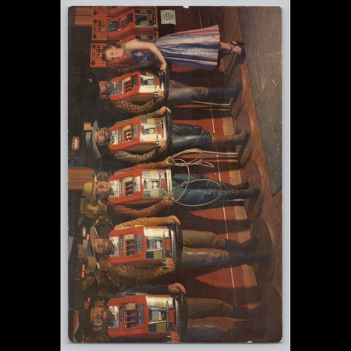 Antica cartolina slot machine
