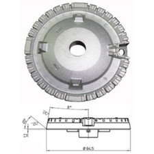 Bruciatore spartifiamma grande 481010621285 piano cottura Whirlpool Ignis Ikea