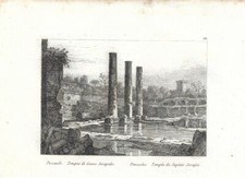 Stampa antica POZZUOLI TEMPIO DI GIOVE SERAPIDE Napoli 1835 Antique Print