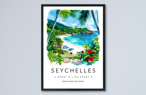 Poster acquerello seychelles - poster,