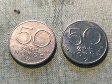MONETE NORVEGIA  50 ORE  1982