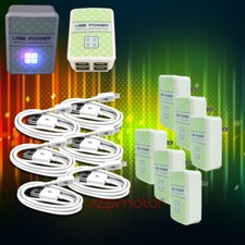 ADATTATORE DA PARETE 6X 4 PORTE USB + CAVO CARICATORE 3FT BIANCO LG G2 OPTIMUS KINDLE FIRE HD