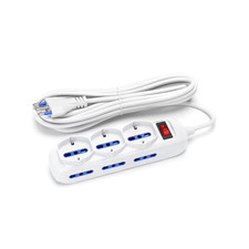 Multipresa ciabatta elettrica 9 posti con interruttore cavo 5 metri Spina 16A 25