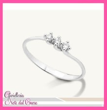 ANELLO TRILOGY ORO BIANCO 18K DIAMANTI NATURALI E VVS 0.15 CARATI CERTIFICATO