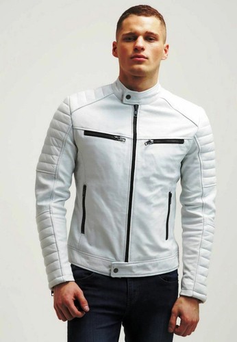 Giacca pelle biker - in, bianca