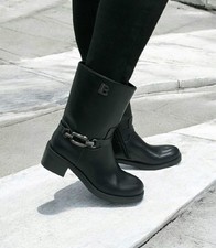 STIVALETTI DONNA LAURA BIAGIOTTI 9294 BIKER NERO TRONCHETTI NERI INVERNO 25/26