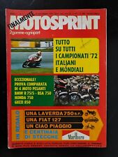 MOTOSPRINT  11/1972 PROVA BMW R75/5-BSA 750-HONDA-MOTO GUZZI 850-AGOSTINI GARE