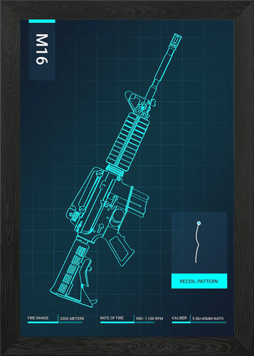M16 rifle blueprint - m16,