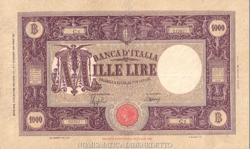 Regno italia 1000 lire - regno,