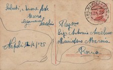 CARTOLINA ANNULLO " AMBULANTE NAPOLI - ROMA " 13.4.1925