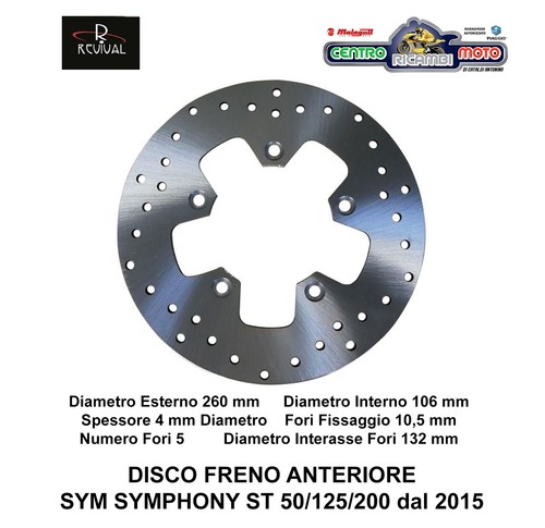 Disco freno anteriore sym - freno,