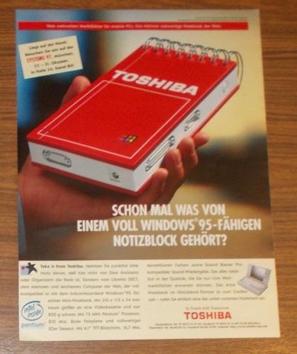 Rara pubblicità toshiba - rara,