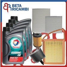 Kit Tagliando Per Peugeot 208 1.4 1.6 Hdi Citroen C3 4 Filtri 4 Olio 5w30 Total