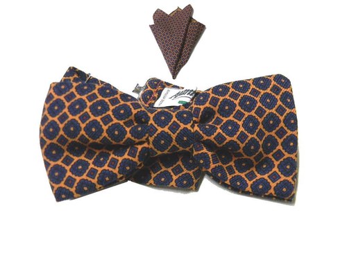 Papillon lana uomo arancio con