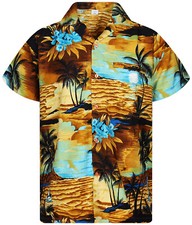Camicia Hawaiana Surf Nuovo Marrone Chiaro