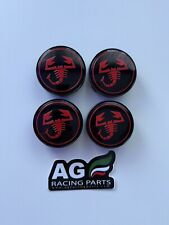 4 TAPPI COPRIMOZZO ABARTH 60 mm NERO-ROSSO