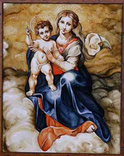 LASTRA IN CERAMICA MADONNA CON