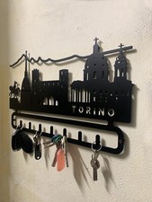 Porta chiavi da parete Torino skyline, per arredamento e idea regalo