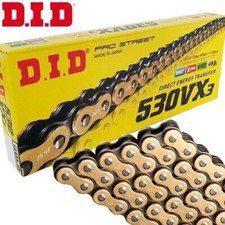 CATENA DI TRASMISSIONE DID X-RING 530 VX3 124 ZB GOLD  CON CHIUSURA A RIVETTO