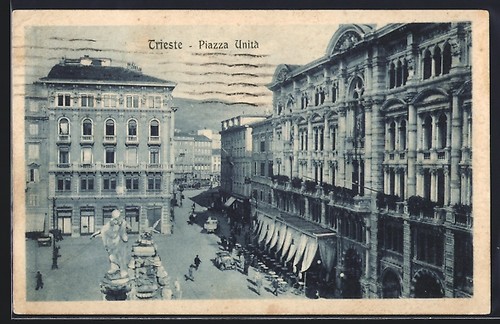 Cartolina trieste piazza - trieste,,