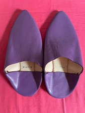 Sabot/ciabatte marocchine in pelle colore viola, nuove mai usate, tg 40
