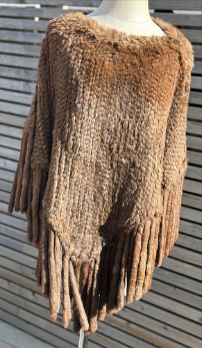 Poncho pelliccia marrone - poncho,
