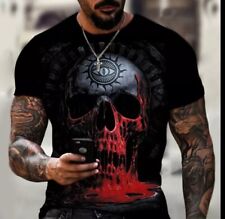 T-shirt Uomo Poliestere. Maglia a maniche corte 3D Skull Eyes. T-shirt Dark 3XL