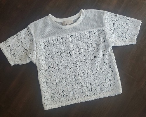 Crop top bianco maglia