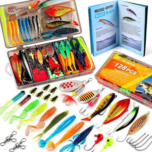 Kit esche pesca 128 pezzi - esche,
