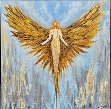 ANGELO Quadro Moderno Dipinto a Mano Acrilico su Tela Painting Pezzo Unico