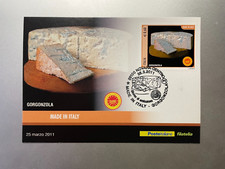 2011 Cartolina Filatelica Made in Italy Formaggi Gorgonzola Annullo Novara