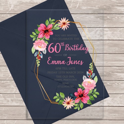 Cornice floreale rosa - , 60