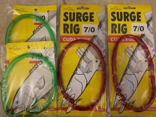 Lotto 4 esche 7/0 Cuda Surge Tube Anguille Rigs Barracuda Trolling Kayak Pesca