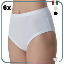 6 Slip da Donna Cotone Elasticizzato Culotte Culotta Vita Alta Mutande Coulotte