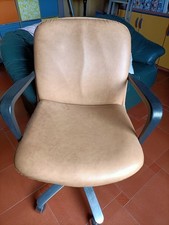 Sedia ufficio vintage in pelle