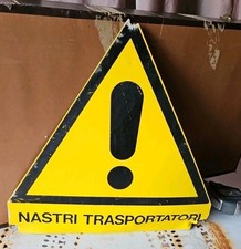 ⚠️ Nastri Trasportatori Cartello Ferro D'epoca 35x35cm Italia Vintage 