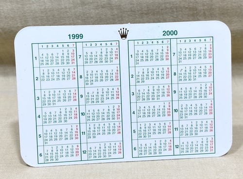 Rolex calendar 1999 - rolex, 2000