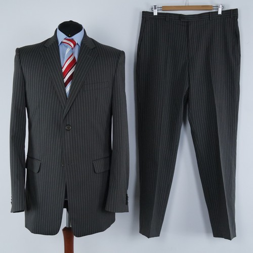 Mens brown striped suit 42l - mens,