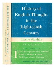 Stephen, Leslie Storia Del Pensiero Inglese Nel Diciottesimo Secolo / Di Sir Le