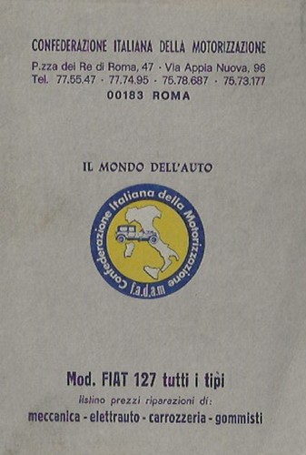 Fiat 127 listino carrozzeria - listino,