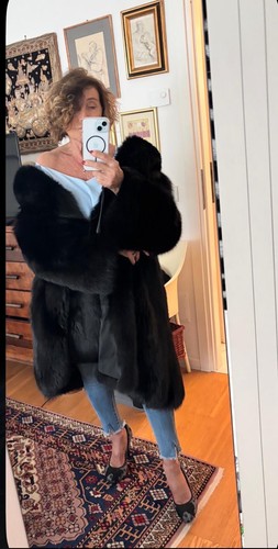 Pelliccia vera volpe nera - vera,