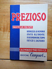 1940-PREZIOSO Vademecum per tutti-DAVIDE CAMPARI & C. Milano-Calendario 1940+