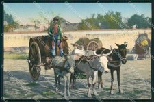 Napoli Città Costumi Carro con Botti Vino cartolina MX6816