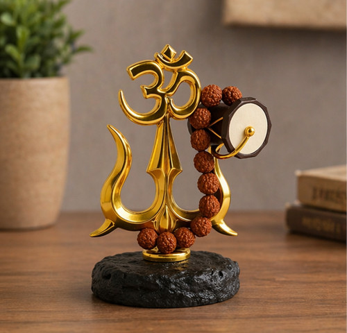 Statua trishul dorata con - trishul,