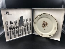 Servizio set posate piatto dolce dessert torta La SAN MARCO Venezia argentato