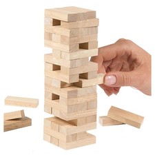 GIOCO SOCIETA' DA TAVOLO JENGA TORRE LEGNO 28X8CM 57 MATTONCINI GIOCHI ABILITA'